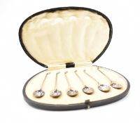 SET OF SIX ART DECO SILVER HALLMARKED TEASPOONS
