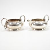 1930S SILVER JUG & SUGAR BOWL