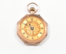 HALLMARKED EDWARDIAN 9CT GOLD FOB WATCH