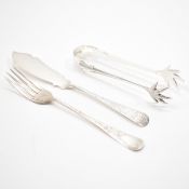 GROUP OF SILVER HALLMARKED FLATWARE - VICTORIAN & EDWARDIAN