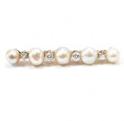 NATURAL SALTWATER PEARL & DIAMOND BROOCH PIN