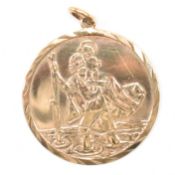 HALLMARKED 9CT GOLD ST CHRISTOPHER PENDANT