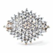 HALLMARKED 9CT GOLD & DIAMOND CLUSTER RING