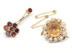 TWO 19TH CENTURY BROOCH PINS