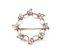 VICTORIAN GOLD & DIAMOND BROOCH PIN