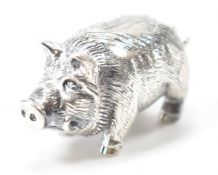 SILVER MINIATURE BOAR FIGURINE