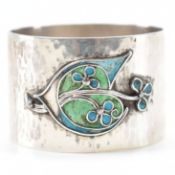 WHITE METAL ARTS & CRAFTS ENAMEL NAPKIN RING