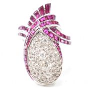 PLATINUM DIAMOND & RUBY DRESS RING