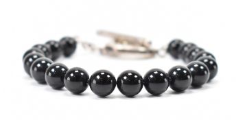 TIFFANY & CO SILVER & BLACK BEADED BRACELET