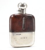 HALLMARKED SILVER & LEATHER HIP FLASK