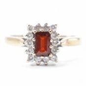 HALLMARKED 9CT GOLD & GARNET RING