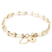 HALLMARKED 9CT GOLD GATE LINK BRACELET