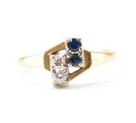 18CT GOLD ART DECO SAPPHIRE & DIAMOND RING