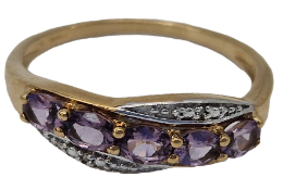 HALLMARKED 9CT GOLD & SPINEL RING