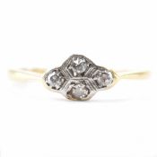 HALLMARKED 18CT GOLD & PLATINUM DIAMOND RING