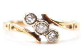 18CT GOLD & DIAMOND THREE STONE RING