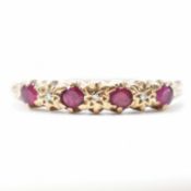 HALLMARKED 9CT GOLD RUBY & DIAMOND RING