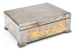 VINTAGE MID CENTURY SILVER DESK TOP BOX