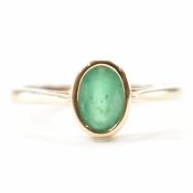 HALLMARKED 9CT GOLD & GREEN STONE RING