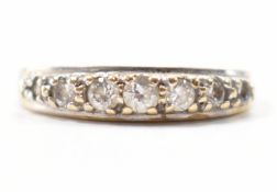 HALLMARKED 9CT GOLD &CZ HALF HOOP RING