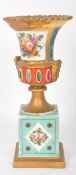19TH CENTURY MINTON STYLE URN ON PLINTH