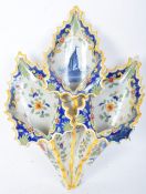 EARLY 20TH CENTURY CONTINENTAL FAIENCE WALL POCKET