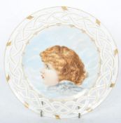 EARLY 20TH CENTURY HAND PAINTED RIBBON PLATE