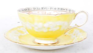 EARLY 20TH CENTURY PARAGON FORTUNE TELLING FINE CHINA TEA CUP