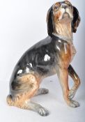 LARGE VINTAGE PORCELAIN DOG FIGURE STATUE