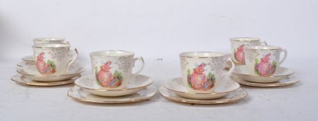 VINTAGE MEAKIIN PINKIE PATTERN TEACUPS & SAUCERS