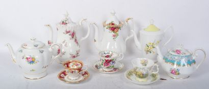 COLLECTION OF VINTAGE 20TH CENTURY ROYAL ALBERT CERAMIC TEAPOTS