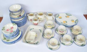 LARGE POOLE POTTERY HAND PAINTED DINNER & TEA SERVICE