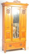 EDWARDIAN ARTS & CRAFTS SATIN WALNUT WARDROBE