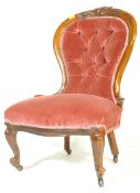 VICTORIAN 19TH CENTURY MAHOGANY SPOON BACK ARMCHAIR