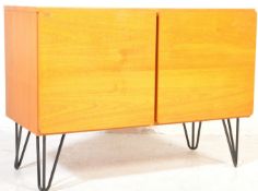 VINTAGE MID CENTURY TEAK WOOD HAIR PIN LOW CABINET