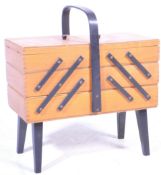 RETRO MID CENTURY TEAK CANTILEVER SEWING BOX