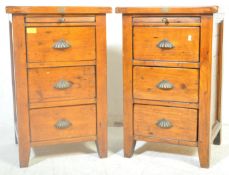 IRISH COAST PAIR OF HARDWOOD BEDSIDE CHESTS OF DRAWERS