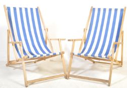 PAIR OF RETRO 20TH CENTURY FOLDING DECK CHAIRS