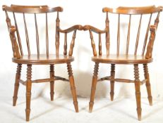 PAIR OF 19TH CENTURY REVIVAL WINDSOR ARMCHAIRS CHAIRS