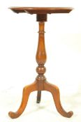 19TH CENTURY SOLID MAHOGANY TRIPOD PEDESTAL WINE TABLE