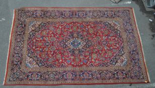 20TH CENTURY PERSIAN ISLAMIC KESHAN WOOL RUG