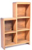1930'S ART DECO OAK STEPPED BOOKCASE SHELVES