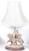 LARGE 20TH CENTURY RESIN CAST ELEPHANT BULL TABLE LAMP