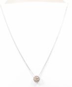 HALLMARKED 9CT WHITE GOLD & DIAMOND PENDANT