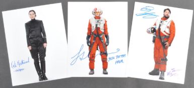 STAR WARS - THE FORCE AWAKENS - X3 SIGNED 8X10
