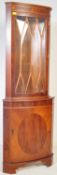 20TH CENTURY REGENCY REVIVAL WALNUT DISPLAY CORNER CABINET