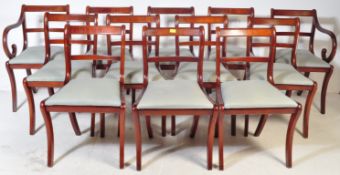 SET OF TWELVE REGENCY REVIVAL MAHOGANY DINING CHAIRS