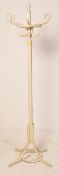 VINTAGE WHITE PAINTED FLOOR STANDING COAT RACK