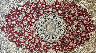 A 20TH CENTURY ISLAMIC PERSIAN PART SILK QUM CARPET RUG