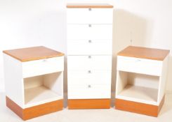 RETRO VINTAGE 20TH CENTURY 1980S TEAK & WHITE DRESSING TABLES